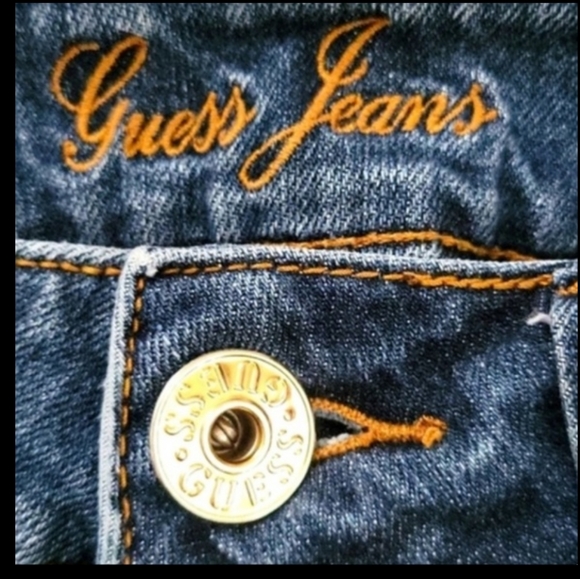 Guess Crystal Embellished Distressed Bootcut Jeans - Picture 3 of 8